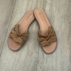 Madewell Leopard Strappy Scalloped Sandal